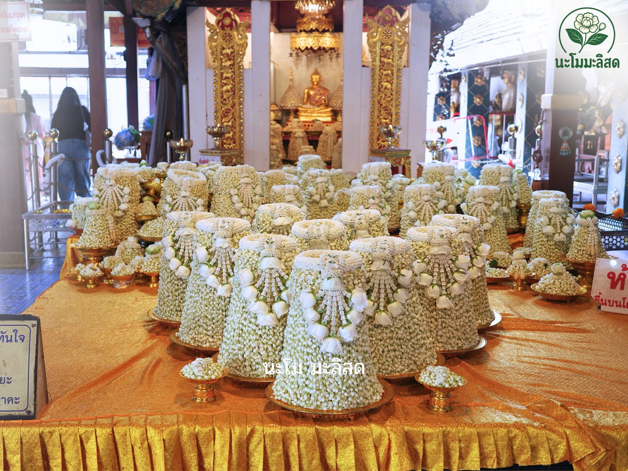 ดอกมะลิสดและพานของร้านนะโม มะลิสด